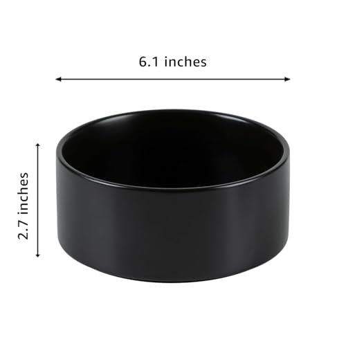 YINGFAN Dog Bowls Heavy Duty Ceramic Dog Bowls Non-Slip Ceramic Basic Bowl for Dogs (28 oz) - color: Black