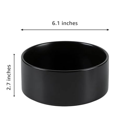 YINGFAN Dog Bowls Heavy Duty Ceramic Dog Bowls Non-Slip Ceramic Basic Bowl for Dogs (28 oz) - color: Black