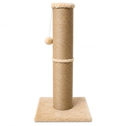 Sisal Cat Scratching Post for Indoor Cats & Kittens, 5.5" Diameter Heavy Duty Vertical Scratcher, 32 Inch Extra Tall Furniture Protector with Stable Base, Yellow - color: Cylinder Yellow