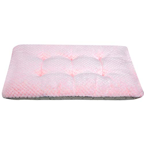 WONDER MIRACLE Fuzzy Deluxe Pet Beds, Super Plush Dog or Cat Beds Ideal for Dog Crates, Machine Wash & Dryer Friendly (15" x 23", S-Baby Pink) - color: S-Baby Pink, size: 15" x 23"
