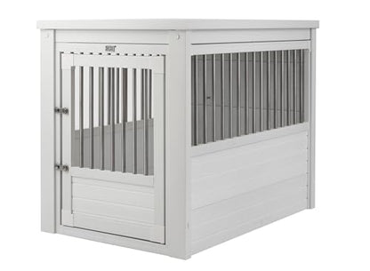 New Age Pet ecoFLEX Pet Crate/End Table, Antique White, Large - color: Antique White, size: 35.4"L x 24.0"W x 28.0"H