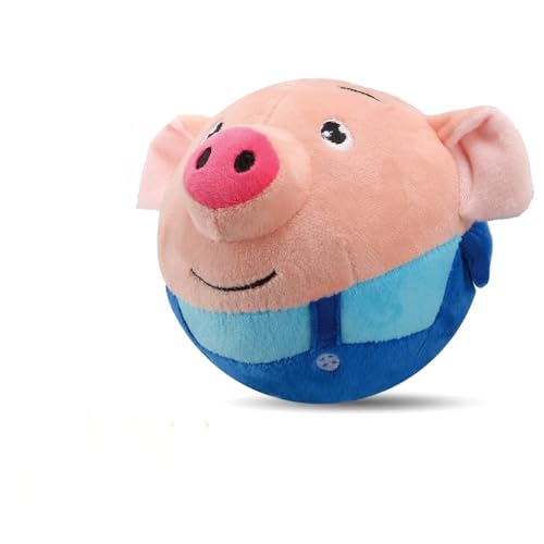 Interactive Dog Toys, 2026 New Active Moving Squeaky Dog Ball with Talking Sound, Rechargeable Washable Plush Toy (Blue Pig) - color: Blue Pig