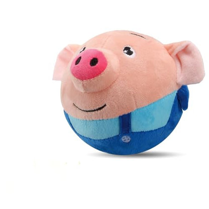 Interactive Dog Toys, 2026 New Active Moving Squeaky Dog Ball with Talking Sound, Rechargeable Washable Plush Toy (Blue Pig) - color: Blue Pig