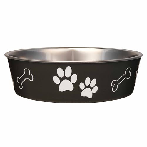 Loving Pets Bella Dog Bowls- Stainless Steel Dog & Cat Bowls - Spill Proof Dog Food Bowl, Cat Bowl, Puppy Essentials & Pet Supplies Great for Home & Travel (Medium 20-35 lbs, Espresso) - color: Espresso, size: Medium (20-35lbs)