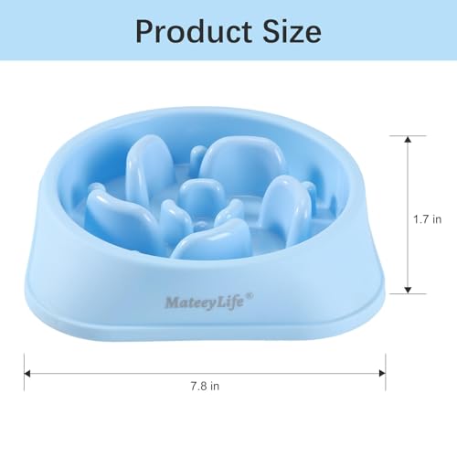 MateeyLife Slow Feeder Dog Bowls 2PCS, Anti-Choking Puzzle Dog Food Bowls, Anti-Slip Interactive Feeding Slow Down Eating, Bloat Stop Maze Dishes for Medium Breeds - color: A-LightBlue&DarkBlue, size: Medium