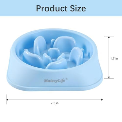 MateeyLife Slow Feeder Dog Bowls 2PCS, Anti-Choking Puzzle Dog Food Bowls, Anti-Slip Interactive Feeding Slow Down Eating, Bloat Stop Maze Dishes for Medium Breeds - color: A-LightBlue&DarkBlue, size: Medium
