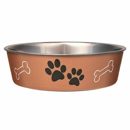 Loving Pets Bella Dog Bowls- Stainless Steel Dog & Cat Bowls - Spill Proof Dog Food Bowl, Cat Bowl, Puppy Essentials & Pet Supplies Great for Home & Travel (Medium 20-35 lbs, Copper) - color: Copper, size: Medium (20-35lbs)