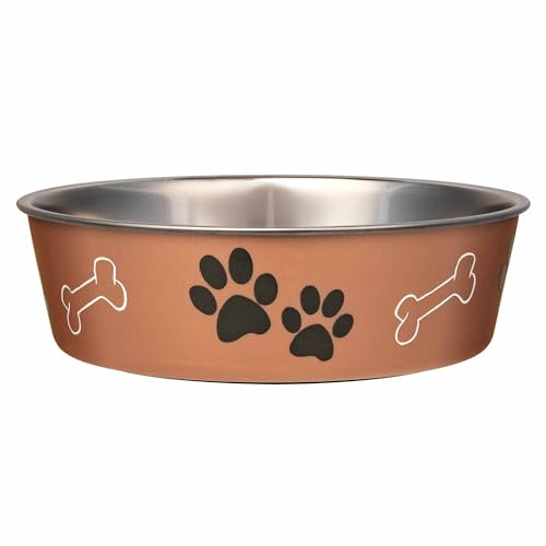 Loving Pets Bella Dog Bowls- Stainless Steel Dog & Cat Bowls - Spill Proof Dog Food Bowl, Cat Bowl, Puppy Essentials & Pet Supplies Great for Home & Travel (Large 35-65 lbs, Copper) - color: Copper, size: Large (35-65lbs)