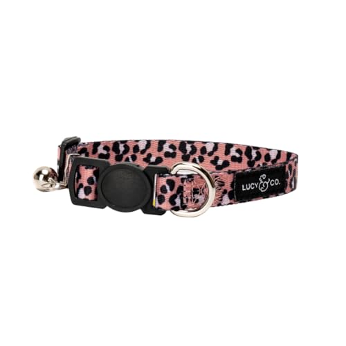 Lucy & Co. Wild Side Breakaway Cat Collar with Bell – Designer Print Adjustable Safety Collar for Cats, Kittens & Small Dogs, Lightweight Pet Collar for Boy & Girl Cats – Large - color: Wild Side, size: Large