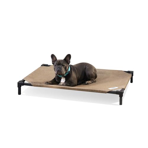 Coolaroo Pro Elevated Dog Bed - Low-Profile Access, Moisture-Resistant Cover, Breathable Fabric & Tool-Free Setup, Nutmeg, Medium - color: Nutmeg, size: Medium