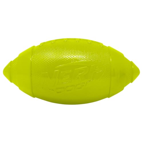 Nerf Dog 7in TPR Glow Classic Squeak Football Dog Toy -Green