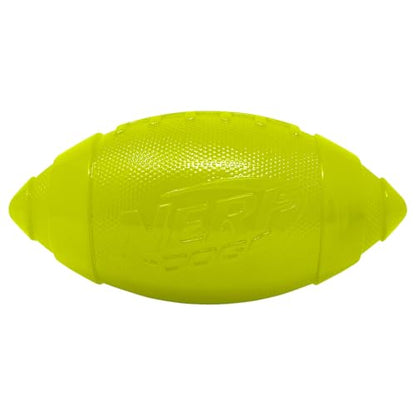 Nerf Dog 7in TPR Glow Classic Squeak Football Dog Toy -Green