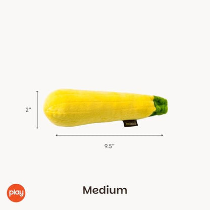 P.L.A.Y. Cute Plush Dog Toys - Fruit & Vegetable Themed Durable Squeaker Chew Toy, Great for Puppies & Small, Medium, Large Dogs - Machine Washable, Recycled Materials (Garden Fresh Zucchini, Medium) - color: Zucchini, size: Medium