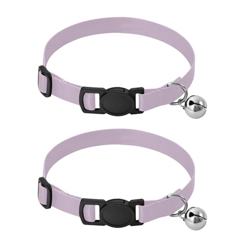 Thistle Small Cat Collar, 2 Pack Cat Collars with Bell - color: Thistle