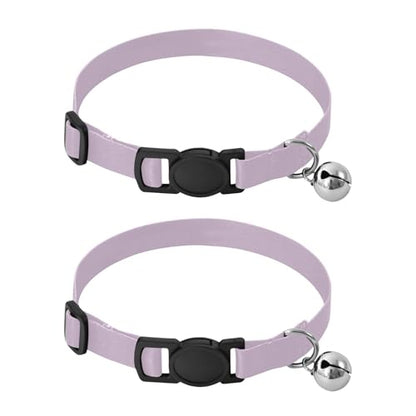 Thistle Small Cat Collar, 2 Pack Cat Collars with Bell - color: Thistle