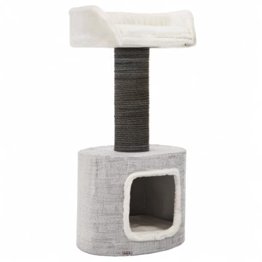 Trixie Fonda Cat Scratching Post 39 Inch - Cat Scratcher with Soft Fabric Covering Base and Durable Sisal Rope - for Large Cats with Condo Base and Platform - in Gray - color: Fonda XXL