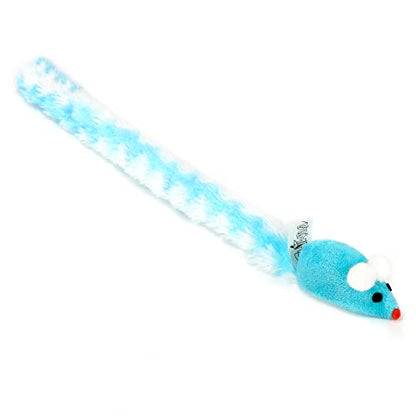CHIWAVA 4 Packs 15 Inch Long Soft Plush Cat Toys Mice with Rattle Rustle Sound Small Mouse Activity Interactive Toy - size: Plush Mice with Rattle