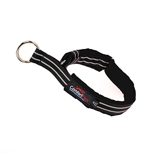 ComfortFlex Premium Padded Martingale Dog Collar – Reflective Waterproof Slip-On Limited Slip Collar for Gentle Control & Escape Prevention - Large, Raven Black - color: Raven Black, size: Large