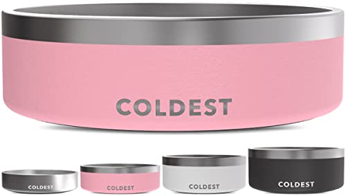 Coldest Dog Bowl - Anti Rust Metal, Non Slip, 3 Layers Insulated Stainless Steel Dog Bowls - Spill Proof & Heavy Duty - Water Bowl for Dogs, Cats & Pets, Dish Washer Safe (42 oz,Cotton Candy Pink) - color: Cotton Candy Pink, size: 42 oz