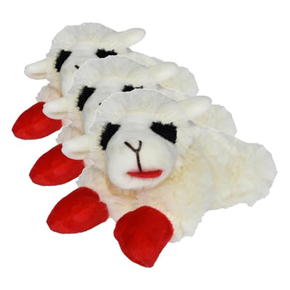 Multipet Lamb Chop Dog Plush Toy - Squeaky Toy for All Dogs - Extra Soft Plush - Stuffed Animal Dog-Toy for Cuddling & Playing - Cute Pet-Toy (6",Cream),(Pack of 3) - size: 6" (Pack of 3), style: White