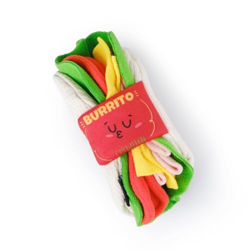 CHEWFFON Burrito Dog Toy, Enrichment Crinkle Treat Puzzle Toys, Interactive Nose Work Toy for Boredom and Stimulating, Durable & Pet-Safe Dog Toys, Snuffle Game for All Breeds - style: Burrito