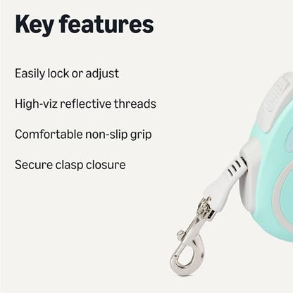 Amazon Basics Retractable Dog Leash, Reflective with Ergonomic Handle, Large - size: L