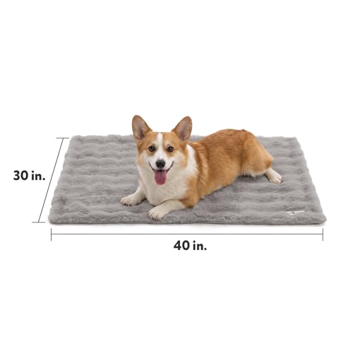 Paw Inspired Waterproof Dog Blanket, Soft Faux Fur Throw with Fur-Resistant Fleece, Washable Pet Blanket, Waterproof Protection for Couch, Bed, Furniture, Crate, Car (40x30, Gray) - color: Gray, size: 40x30"