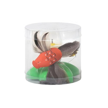 Cat Enrichment Toys | Cats Suction Cup Electric Flying Bird Wand with Feathers | Indoor Kitten Exercise Toy | for Living Room Home Balcony Apartment Boredom Relief