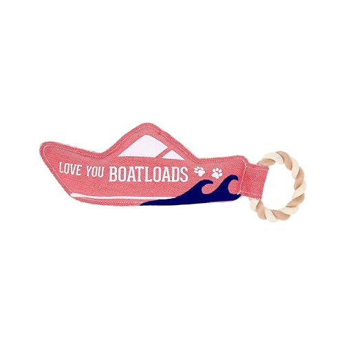 Pavilion - Love You Boatloads - 13" Puppy Dog Toy with Rope Handle K-9 Furry Companion Boat Lake Beach Gift