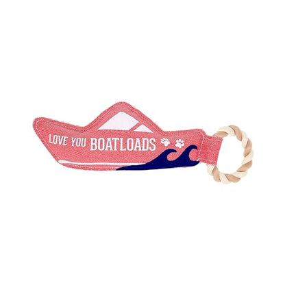Pavilion - Love You Boatloads - 13" Puppy Dog Toy with Rope Handle K-9 Furry Companion Boat Lake Beach Gift