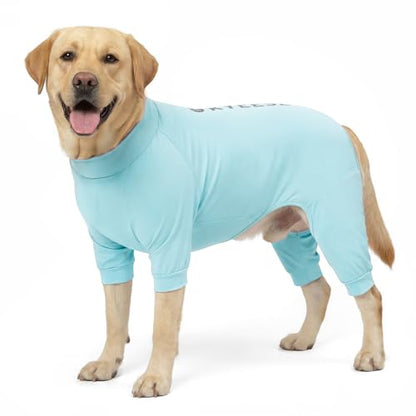 KYEESE UV Protection Dog Shirt, UPF 50+ Cooling Summer Jumpsuit for Medium Large Dogs, Breathable Reflective Shedding Control Dog Sun Shirts, Quick-Dry Dogs Onesie Pet Clothes, Blue, 2XL - color: Blue, size: XX-Large (40-58lbs)