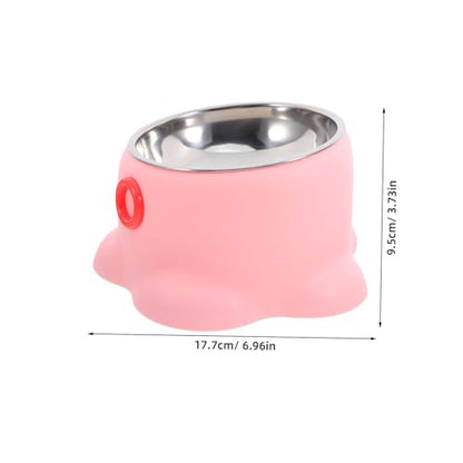 VICASKY Stainless Steel Pet Bowl Cat Water Bowl -Spill Portable Dog Dish Indoor Outdoor Use - color: Pink