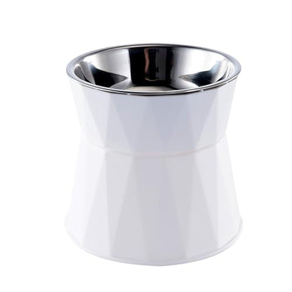 Elevated Cat Bowls for Food and Water, Raised Cat Food Bowls Beneficial for Digestion, Resonable Height, Whisker-Relief, Easy to Clean, 13oz(White) - color: White