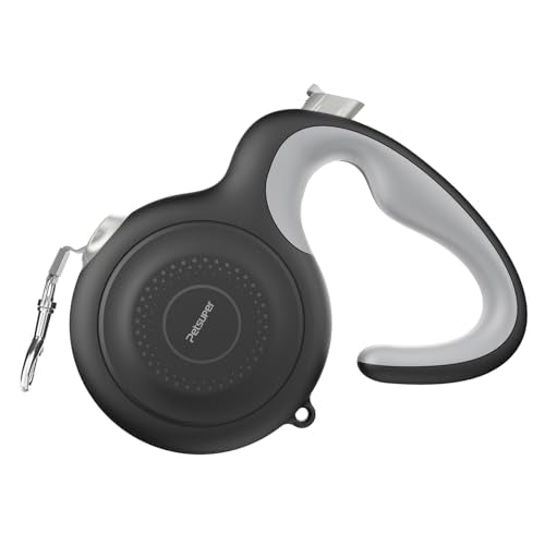 AutoBrake Retractable Dog Leash for Medium and Large Dogs, 360° Tangle-Free Dog Leash and 16Ft Strong Nylon Tape, Ergonomically Comfortable and Lightweight Grip Handle (Black) - color: Black, size: 16Ft