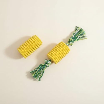 Durable Corn Rope Dog Toy: Aggressive Chewer Indestructible Puppy Teething Toy for Large Dogs with Rope Tug Dental Support Corn Cob Shape