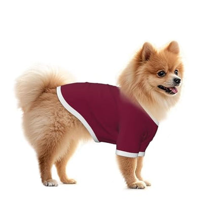 SWEET TANG Quick Dry Small Dog Shirts Stretchy T-Shirts Burgundy, Sun Protection Soft Mesh Lightweight Breathable Pullover Dog T-Shirt, Small - color: Pattern (114), size: Small
