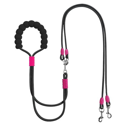 Double Dog Leash for Two Dogs,Dual Hands Free Dog Leashes,360 Swivel No Tangle Walking Leash,Soft Padded Handle,Adjustable Crossbody Waist Rope for Small Medium Large Dogs,Black - color: Black