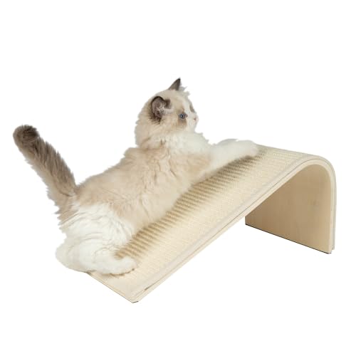 Best Pet Supplies Catify Cat Scratcher, Fun Interactive Scratchers, Posts, Poles, Claw Safe, Furniture Saver Indoor Play Support Natural Cat Behaviors Heavy Duty - Ramp (Cream), 15 x 9 - color: Beige Ramp