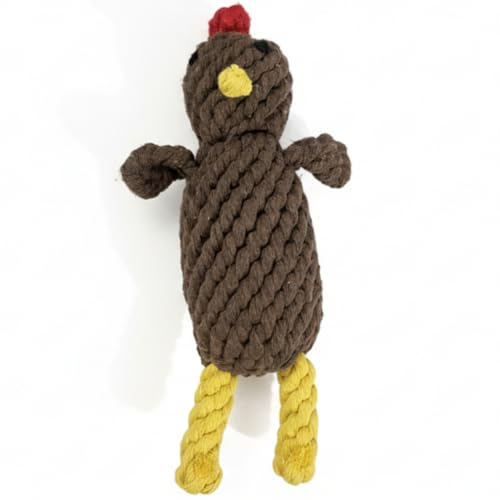 Tommie the Turkey Dog Toy 7 Inch Tall Handmade Eco Cotton Rope Small Dog Turkey Toy for Dogs Made with Natural, Non-Toxic Dyes - Great for Puppy Teething Toys for Small Dogs