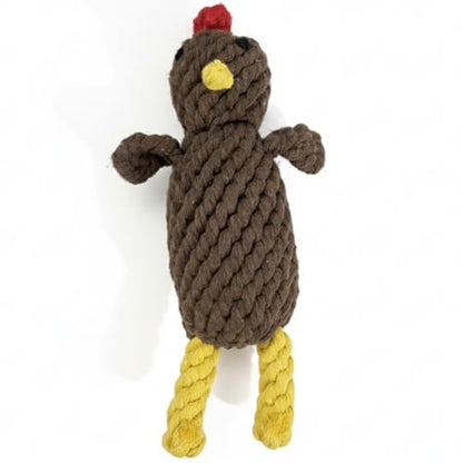 Tommie the Turkey Dog Toy 7 Inch Tall Handmade Eco Cotton Rope Small Dog Turkey Toy for Dogs Made with Natural, Non-Toxic Dyes - Great for Puppy Teething Toys for Small Dogs