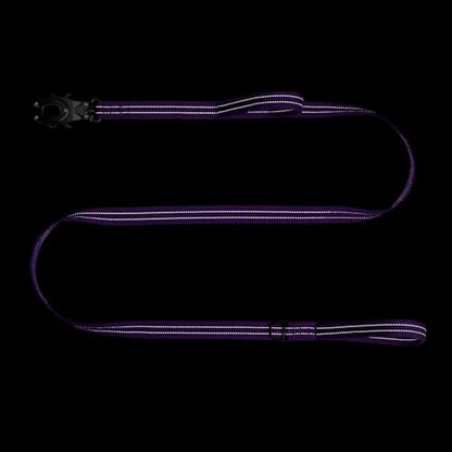 ICEFANG Relfective Dog Leash for Medium Large Dogs,K9 Training Walking Lead with Double Handle,Heavy Duty Auto-Lock Metal Clasp (6ft, Purple) - color: Purple, size: 6 ft (No bungee)