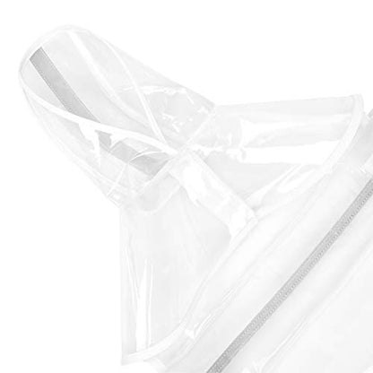 HDE Dog Raincoat Jacket Reflective Adjustable Hooded Pet Poncho Rain Coat with Leash Hole for Small to X-Large Dogs Clear - S - color: Clear, size: Small