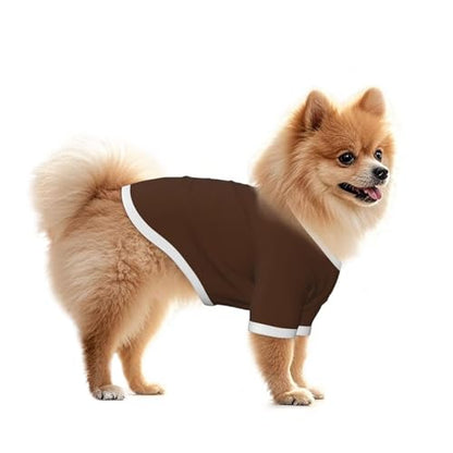 SWEET TANG Dog Shirt for Small Dogs, Brown Lightweight UPF 50+ Sun Protection Breathable Mesh T-Shirt, Soft Summer Pet Clothes, Large - color: Pattern (113), size: Large
