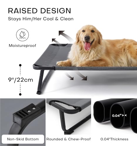 Made4Pets Elevated Outdoor Dog Bed for Extral Large Dogs 49"x32", Dog Crate Pad Bed for Large Dogs 41"x29", Outdoor & Indoor Use