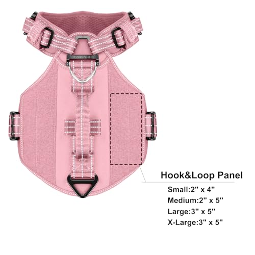 ICEFANG GN8 Tactical Dog Harness for Small Sized Dogs,Full Metal Buckles,Reflective in Training Walking K9 Dog Vest,No-Pull Front Leash Clip,Adjustable Pet Harness (Pink, S (Pack of 1)) - color: Pink, size: Small (Pack of 1)