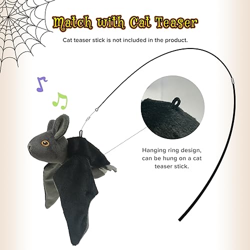 LEWISER Cat Toys, Flapping Wings Cute Bat, No Flying, Chirping Bird Interactive Catnip Toy for Kitten or Small Dogs, Touch Activated, Rechargeable - color: Flap Bat