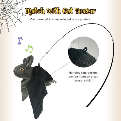 LEWISER Cat Toys, Flapping Wings Cute Bat, No Flying, Chirping Bird Interactive Catnip Toy for Kitten or Small Dogs, Touch Activated, Rechargeable - color: Flap Bat