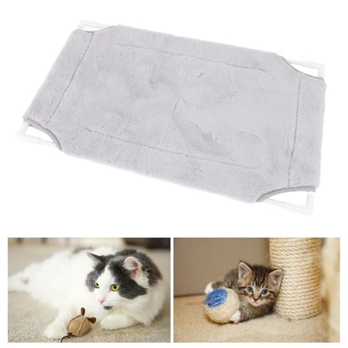 Cat Window Bed with Suction Cup, 33 Lbs Load Capacity, 19.2x12 Inches, Warm Plush, Single Layer, Sturdy Mesh and Fiberglass Rods, for Indoor Cats (Grey) - color: Grey
