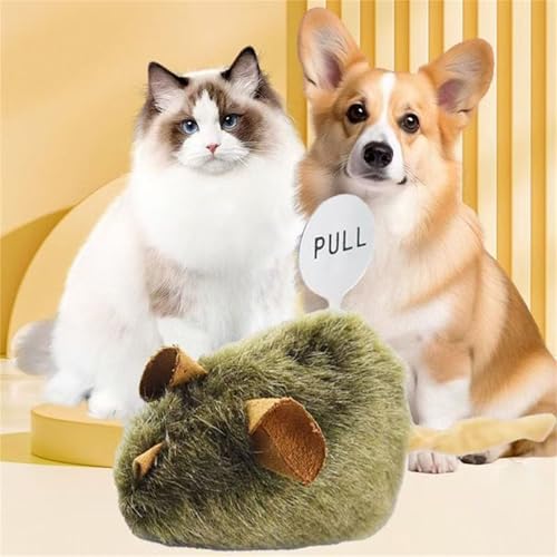 Cute Plush Cats,Plush Squeaky Plush Cats Toy Automatic Electronic Moving Mouse Kitten Toy for Indoor Play Exercises