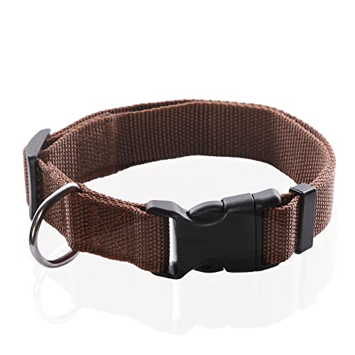 SALO Nylon Dog Collar, Adjustable Dog Collars for Medium Large Dogs, 1 Inch Wide (1" x 16-23", Brown) - color: Brown, size: 1"x 16-23"